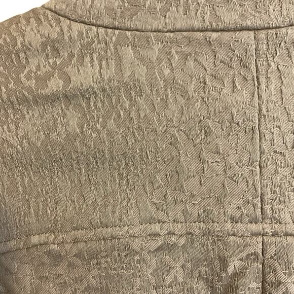 Coldwater Creek Jacket Women’s SZ 12 Tan Demask Abstract Print Open Lined Cotton - Picture 9 of 10